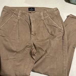 Khaki straight leg trousers American eagle - 8